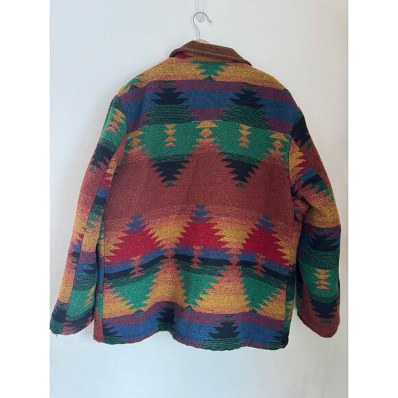 Vintage American Jac Southwestern Aztec Print Duffle Coat - XL - Picture 6 of 11